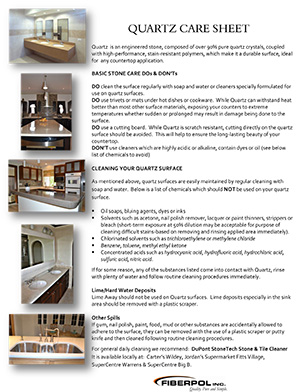 Caring for your quartz countertop