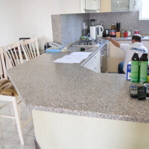 cluttered kitchen